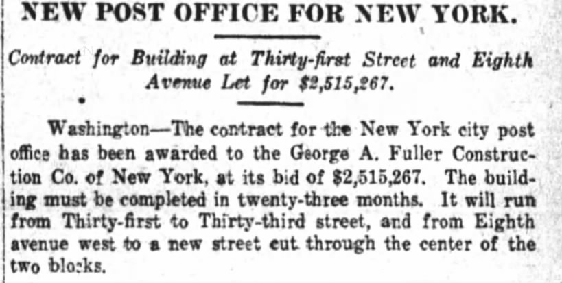 New Post Office for New York