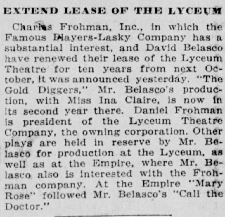 Extend Lease of the Lyceum
