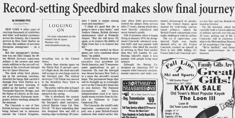 Record-Setting Speedbird Makes Slow Final Journey