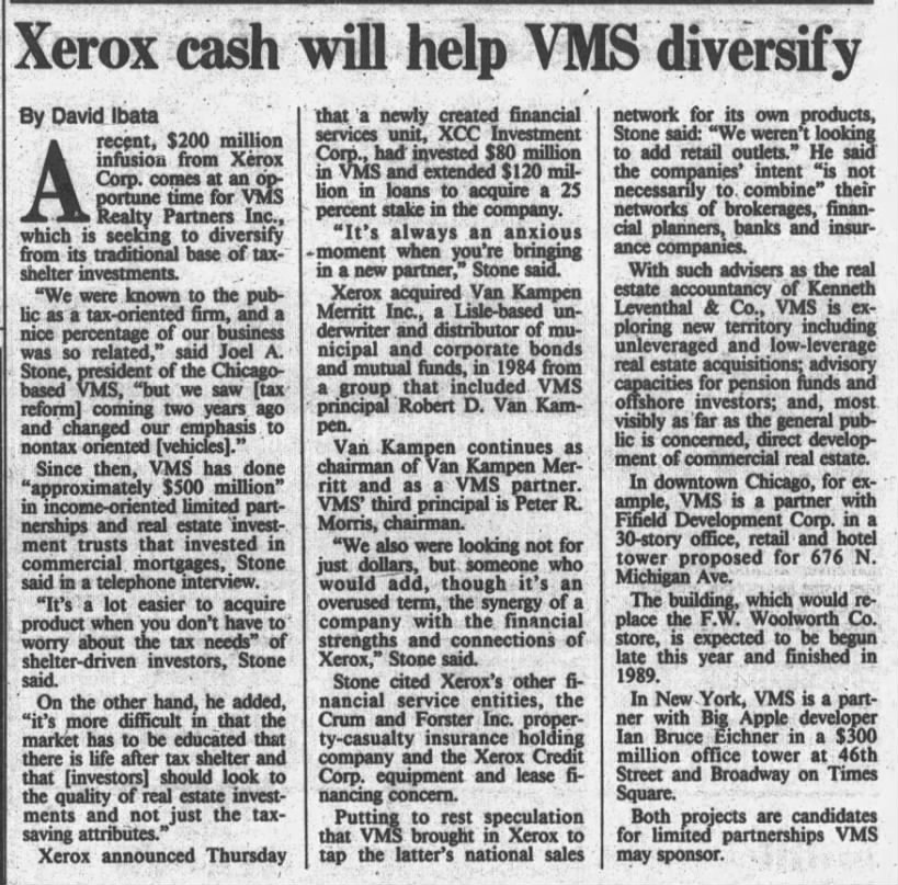 Xerox Cash Will Help Vms Diversify