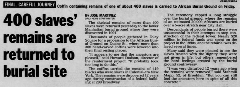 400 Slaves' Remains Are Returned to Burial Site/Jose Martinez