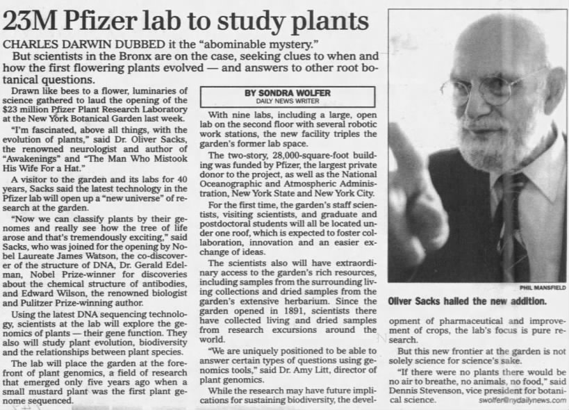 23M Pfizer Lab to Study Plants