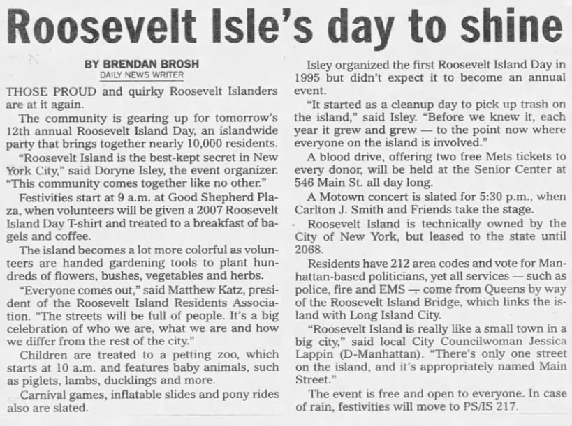 Roosevelt Isle's day to shine