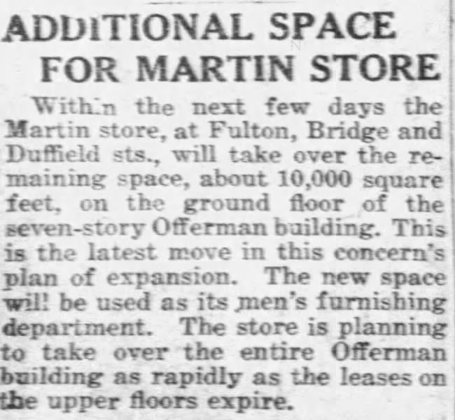 Additional Space for Martin Store