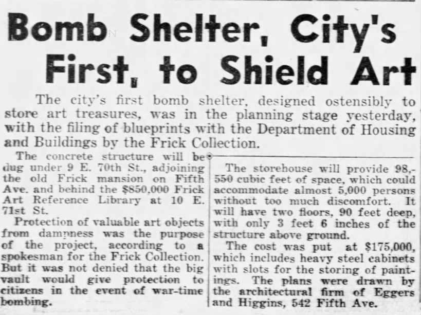 Bomb Shelter, City's First, to Shield Art