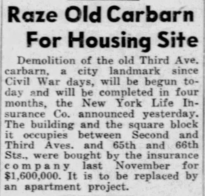 Raze Old Carbarn For Housing Site