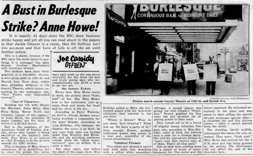 A Bust in Burlesque Strike? Anne Howe!