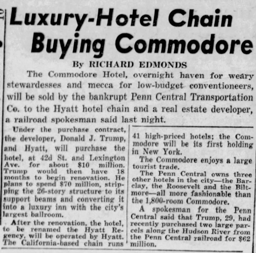Luxury-Hotel Chain Buying Commodore/Richard Edmonds