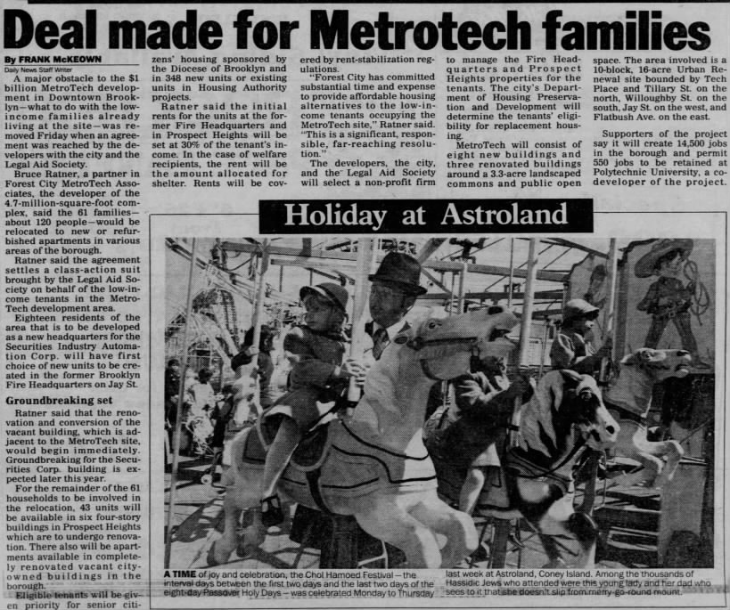 Deal Made for MetroTech Families/Frank McKeown