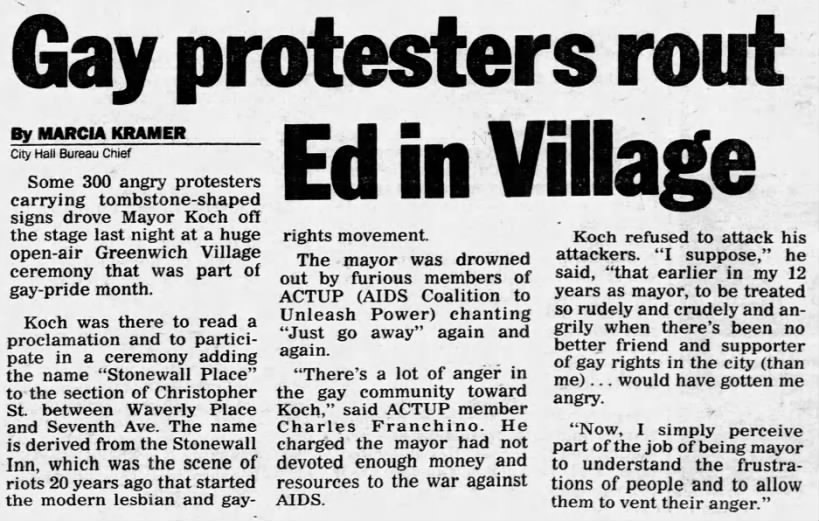 Gay protesters rout Ed in Village
