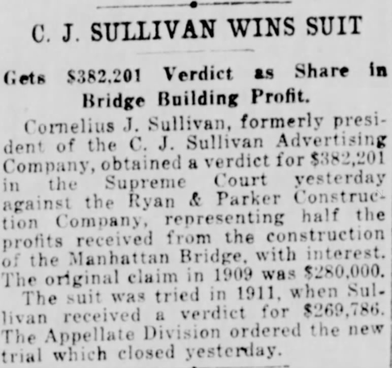 C. J. Sullivan Wins Suit