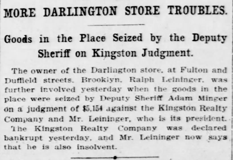 More Darlington Store Troubles