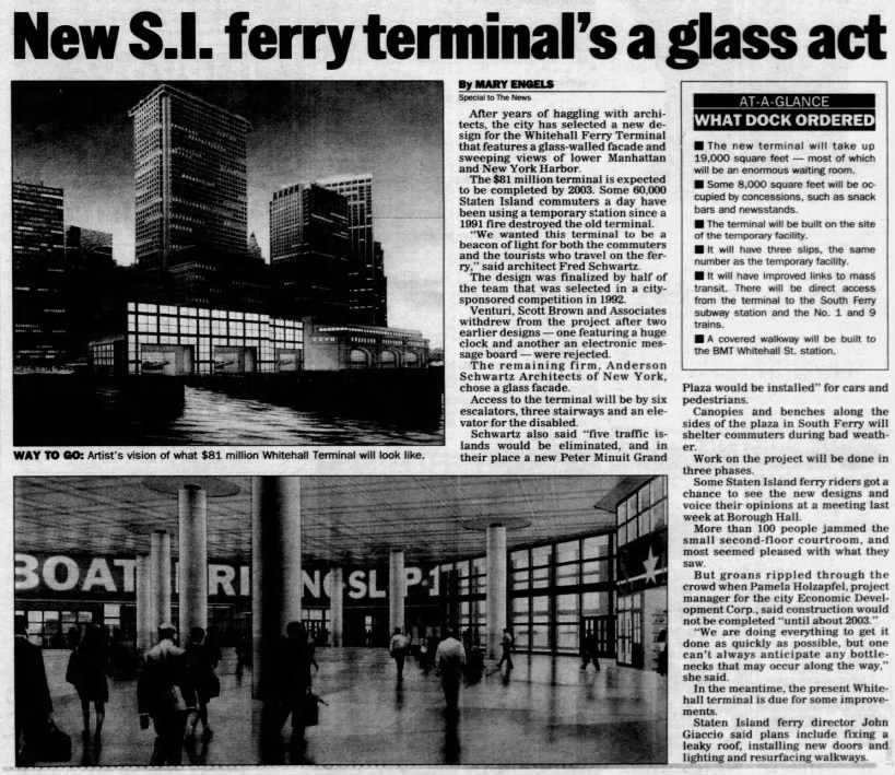 New S.I. ferry terminal's a glass act/Mary Engels