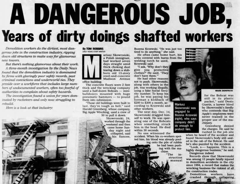 Demolition Work a Deadly Calling/Tom Robbins