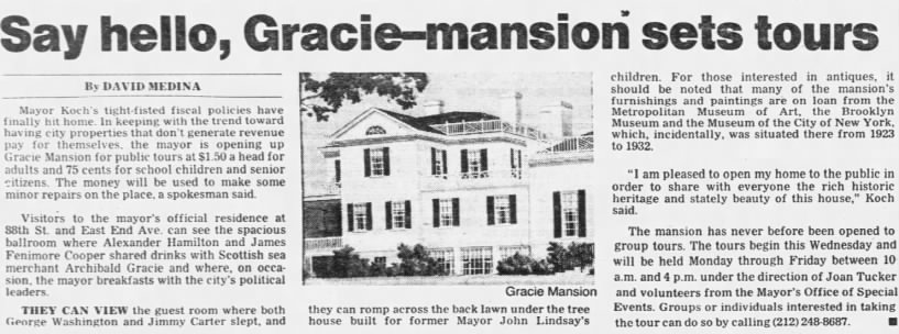 Say hello, Gracie--Mansion sets tours