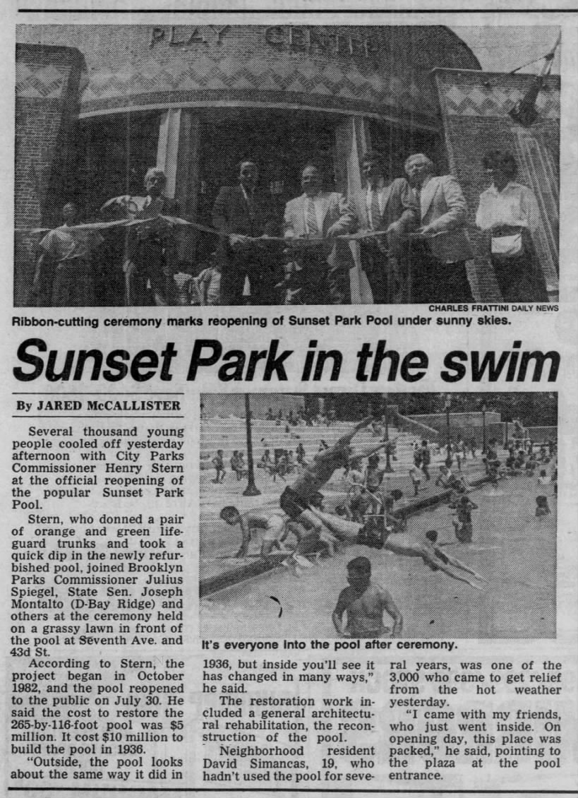 Sunset Park in the swim