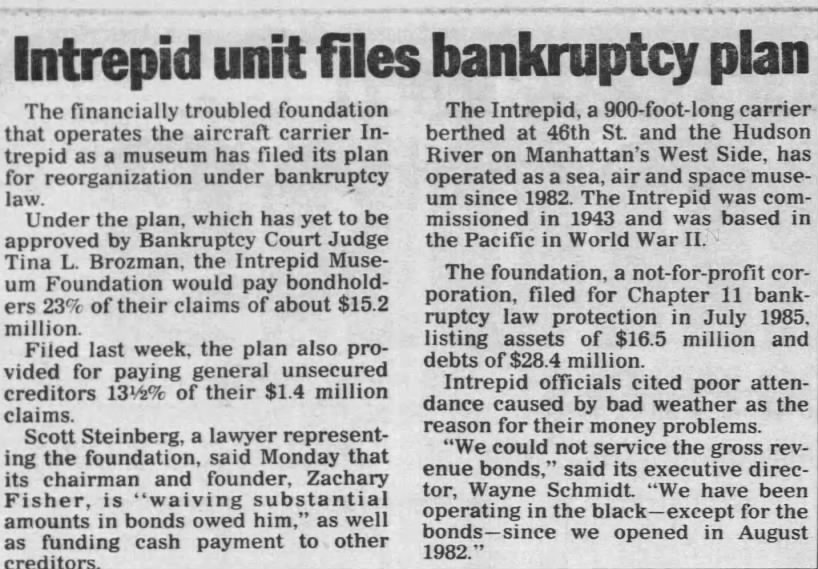 Intrepid Unit Files Bankruptcy Plan