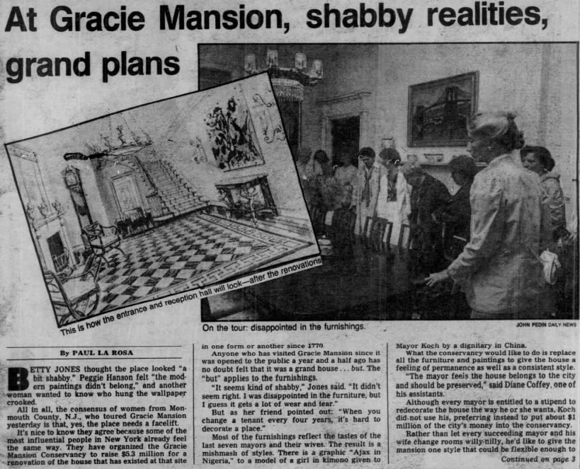 At Gracie Mansion, shabby realities, grand plans