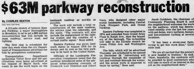 $63M parkway reconstruction