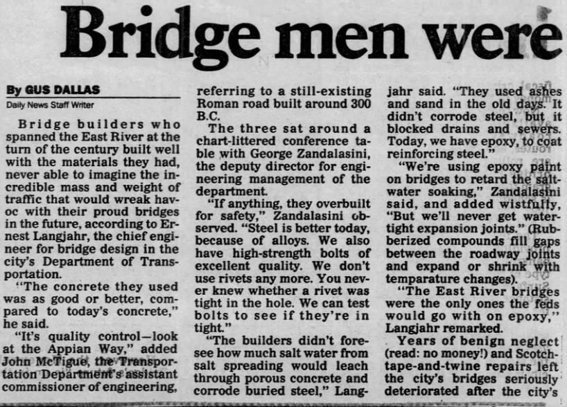 Bridge men were hung up on quality