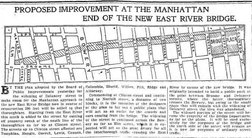 Proposed Improvement at the Manhattan End of the New East River Bridge