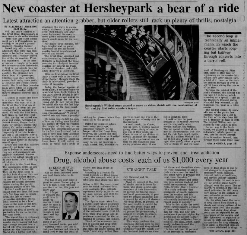 New coaster at Hersheypark a bear of a ride/Elizabeth Arneson