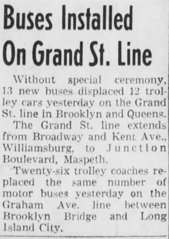 Buses Installed on Grand St. Line
