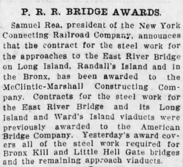 P. R. R. Bridge Awards