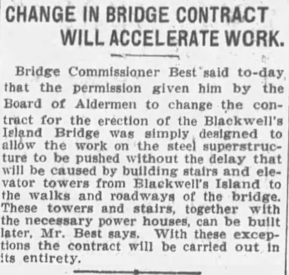 Change in Bridge Contract Will Accelerate Work