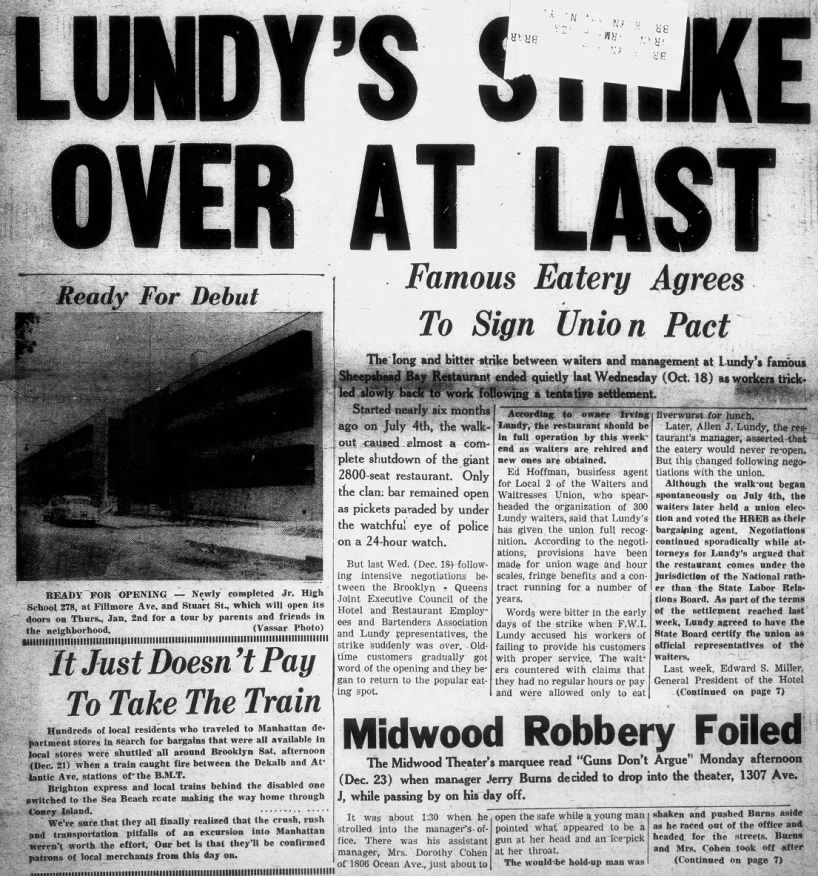 Lundy's Strike Over at Last