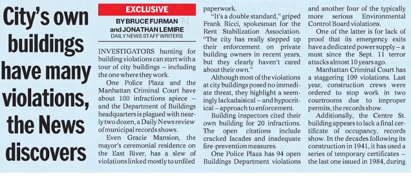 City's own buildings have many violations, the News discovers
