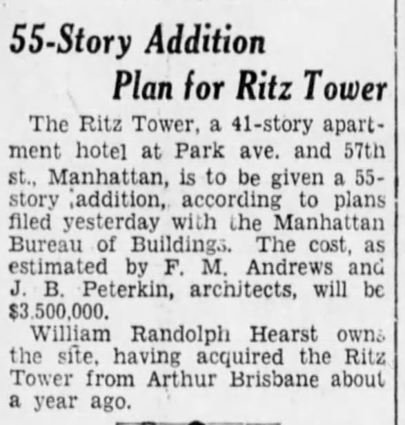 55-Story Addition Plan for Ritz Tower