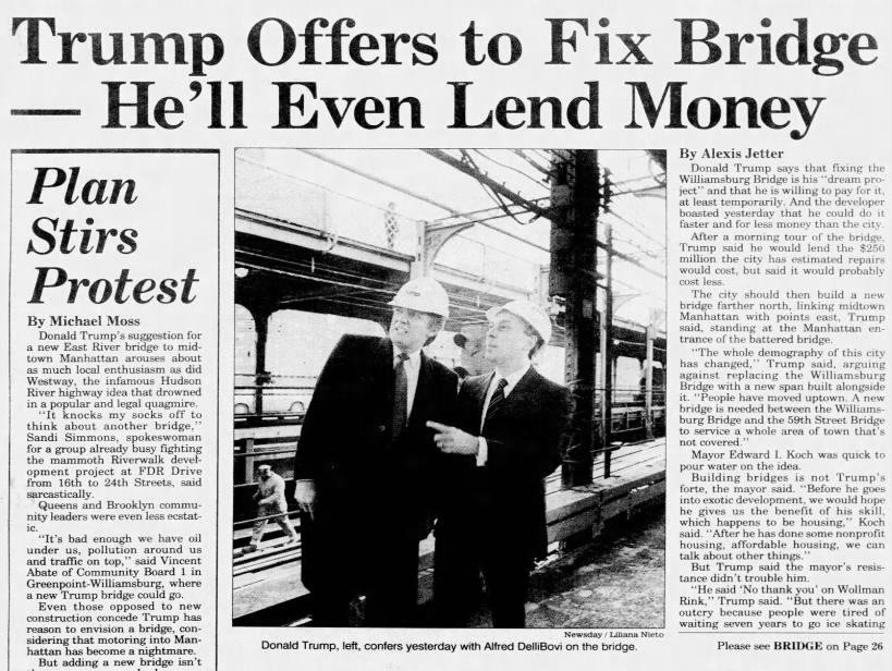 Trump Offers to Fix Bridge -- He'll Even Lend Money