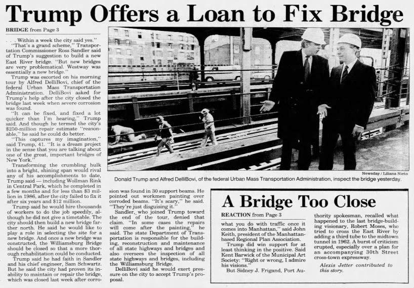 Trump Offers to Fix Bridge—He'll Even Lend Money