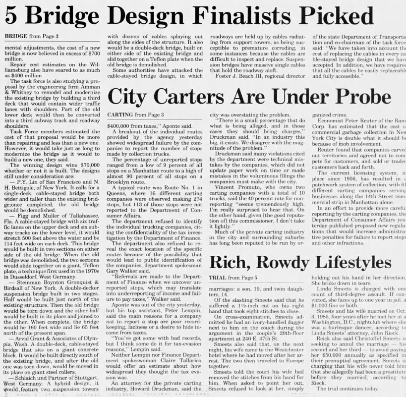 Williamsburg Bridge Panel Selects 5 Design Finalists