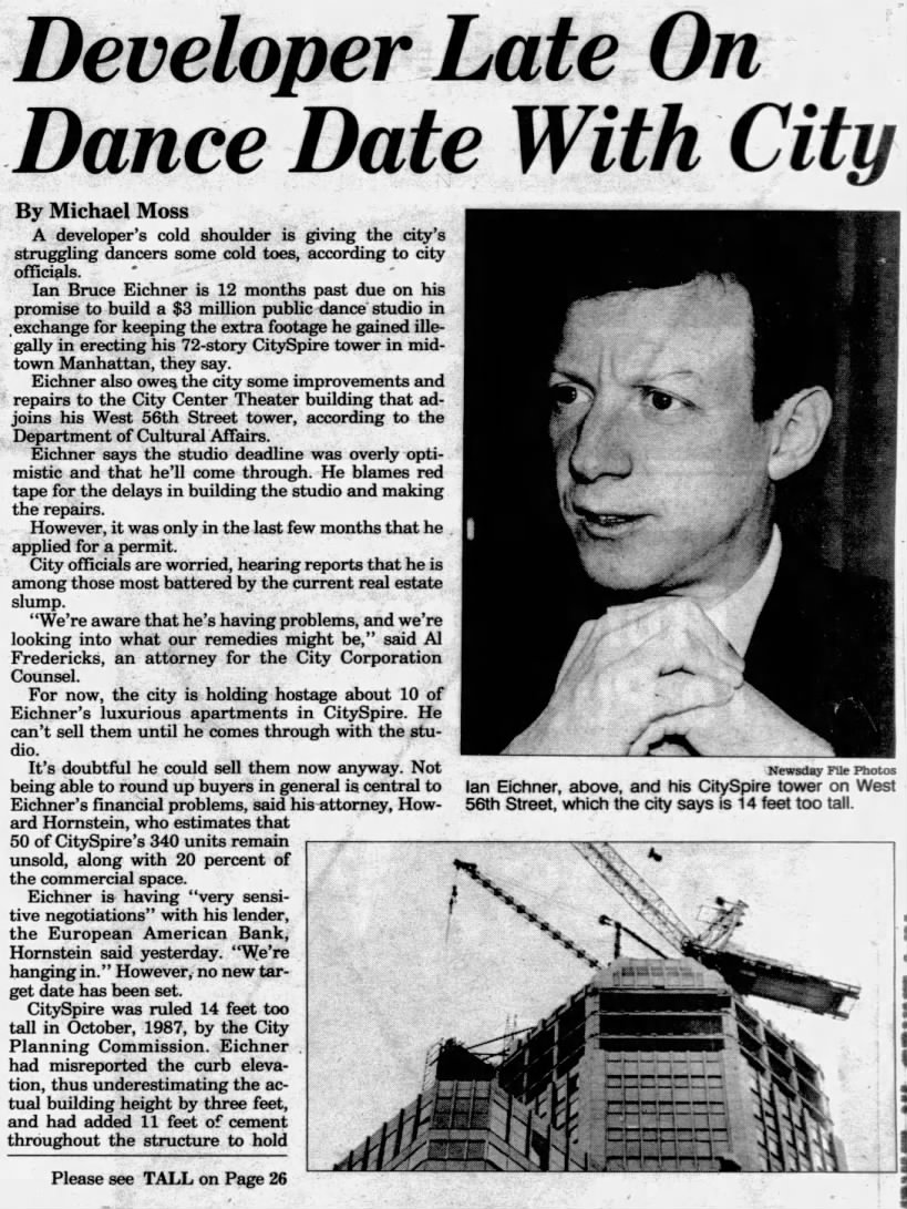 Developer Late On Dance Date With City