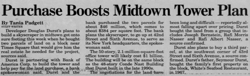Purchase Boosts Midtown Tower Plan/Tania Padgett