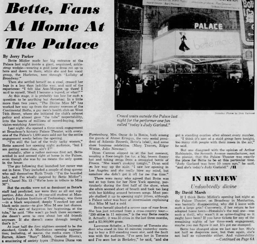 Bette Fans At Home At The Palace/Jerry Parker