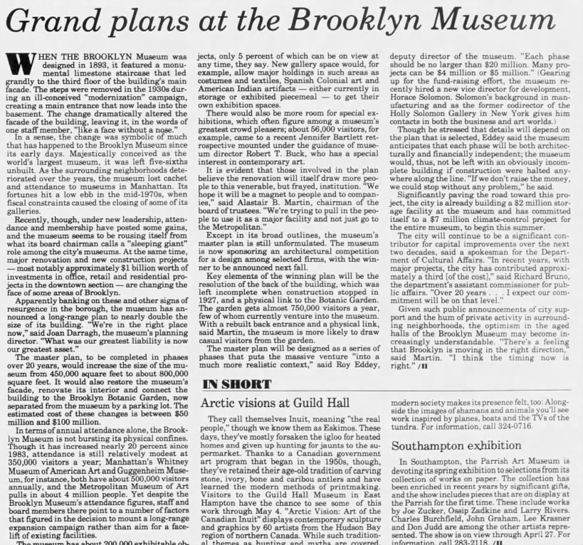 Grand Plans at the Brooklyn Museum