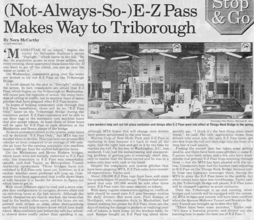 (Not-Always-So-) E-ZPass Makes Way to Triborough