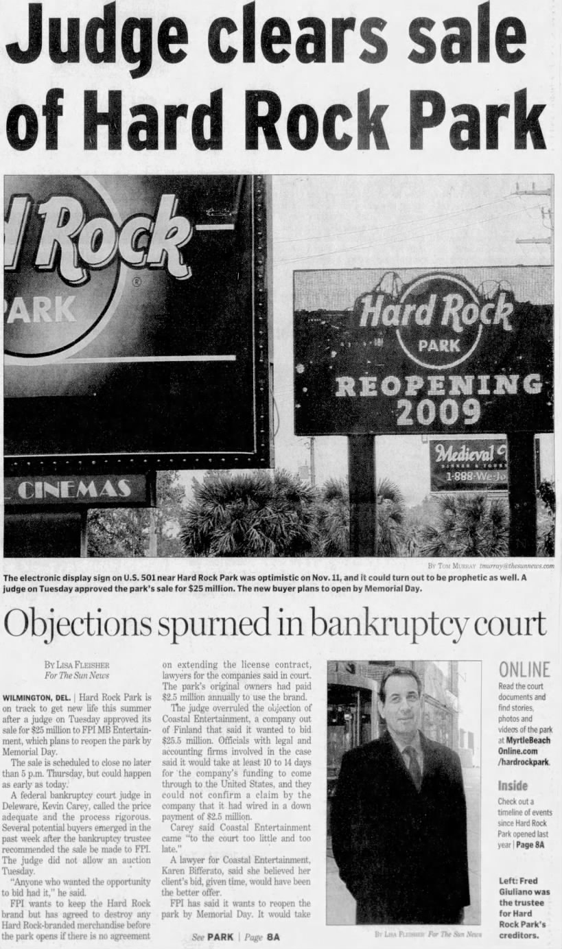Judge clears sale of Hard Rock Park