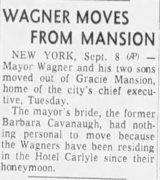 Wagner Moves from Mansion