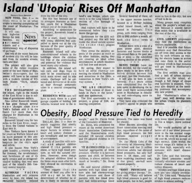 Island 'Utopia' Rises Off Manhattan