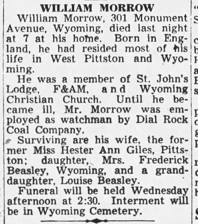 William Morrow death