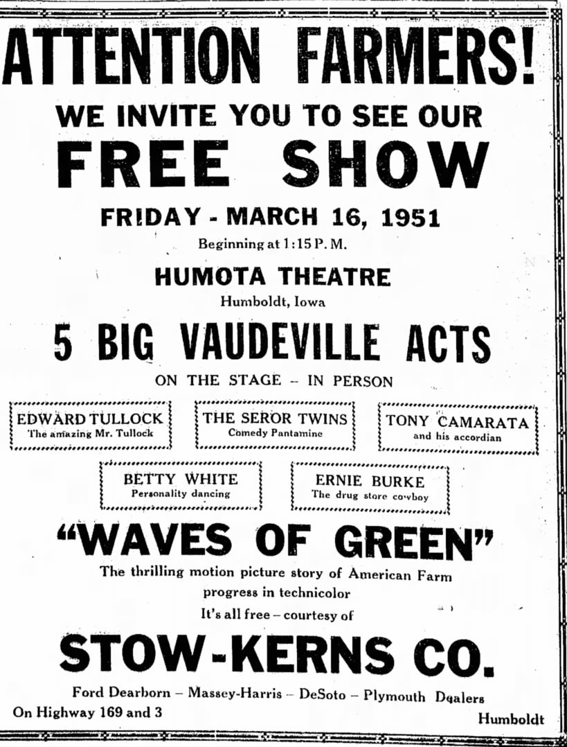 Vaudeville Musician, Tony Camarata on Accordion, March 9, 1951