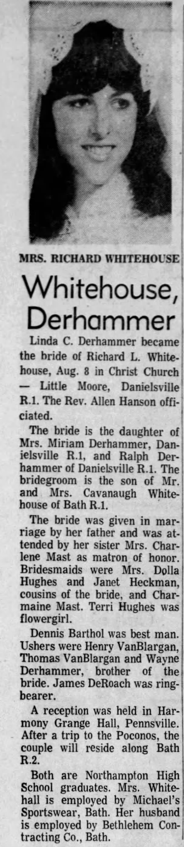 Derhammer-Whitehouse wedding