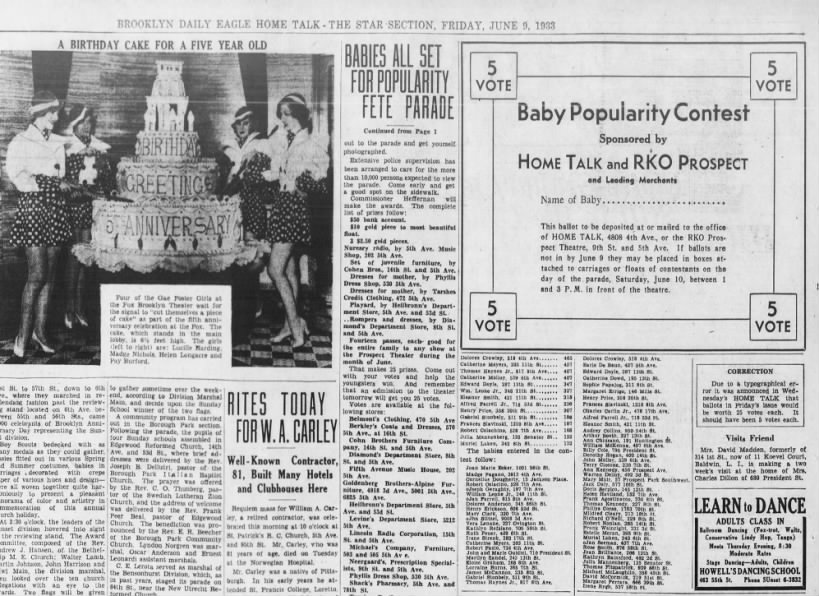 Dad Pretty Baby Contest 1933