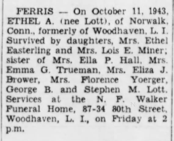 Ethel A. Ferris, sister of Florence