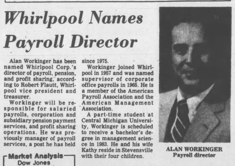 Alan Workinger at Whirlpool; The Herald-Palladium; St Joseph, MI; 04 Dec 1982, pg 22