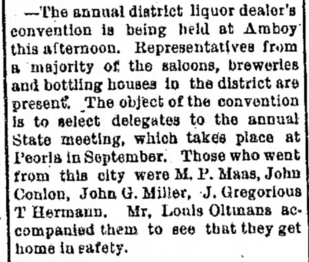 julius gregorious liquor convention jul 1889